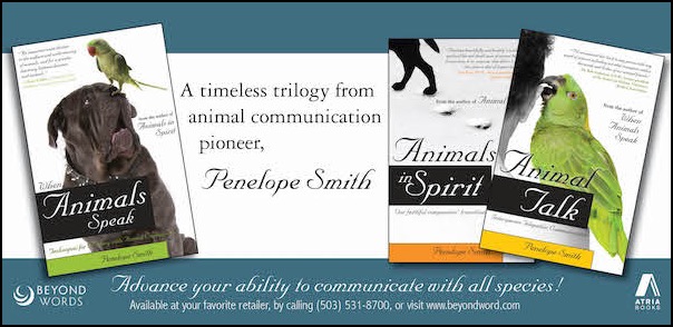 3 animal communication books by Penelope Smith banner